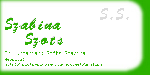 szabina szots business card